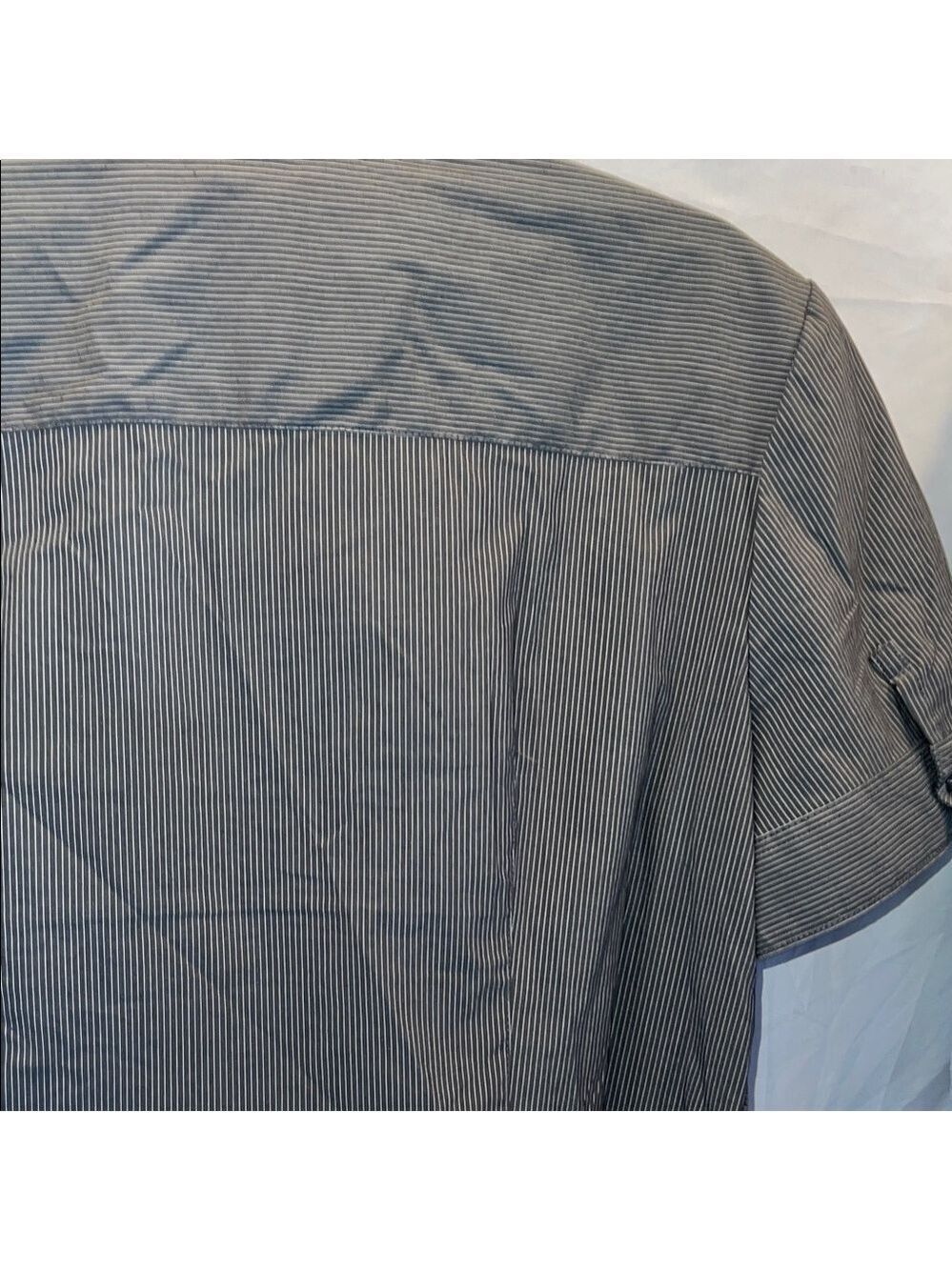 New York & Company Gray and White Striped Blouse - Picture 10 of 11